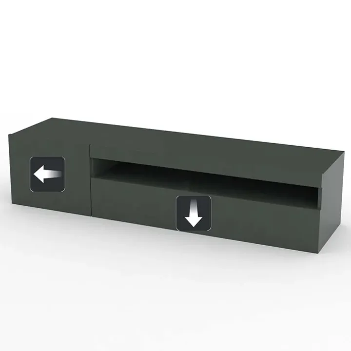 Mobile porta TV 155x37h cm 1 anta antracite laccato lucido Light Small Gihome®
