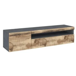 Mobile porta TV 155x37h cm 1 anta ardesia acero Light Small Gihome®