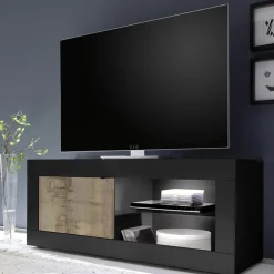 Mobile porta TV 140x56h cm 1 anta nero pero Eternity
