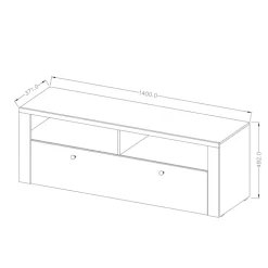 Mobile porta TV 140x49h cm 1 anta noce rovere grigio Paloma 2