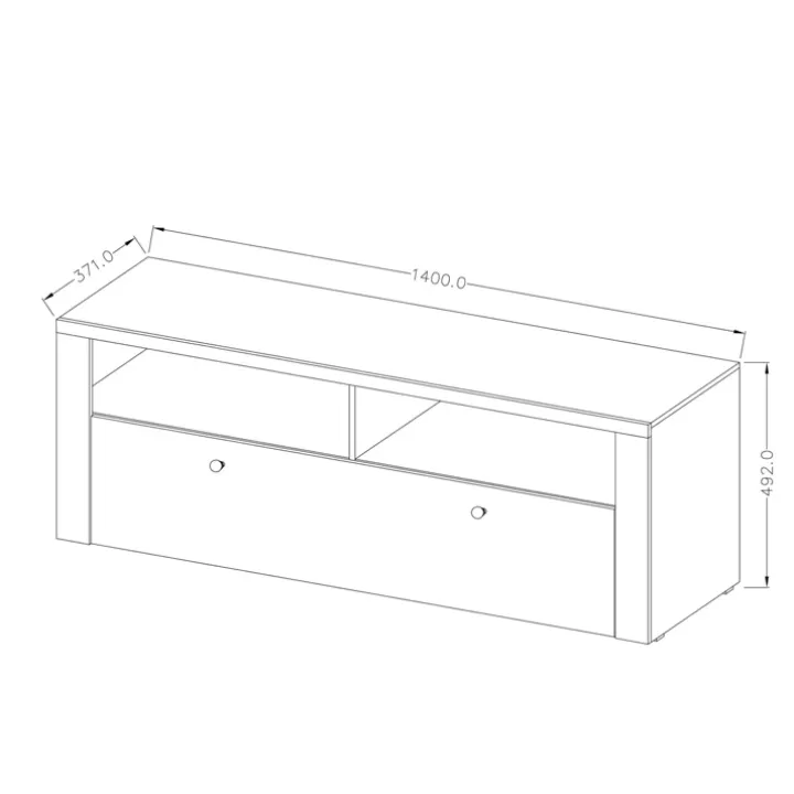 Mobile porta TV 140x49h cm 1 anta noce rovere grigio Paloma 2