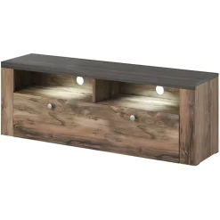 Mobile porta TV 140x49h cm 1 anta noce rovere grigio Paloma 2