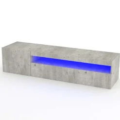 Mobile porta TV 155x37h cm 1 anta soggiorno cemento Light Small Gihome®
