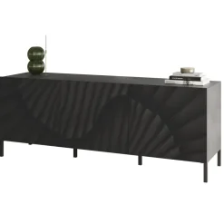 Mobile porta TV 181x69h cm 3 ante antracite frontali serigrafati Seira