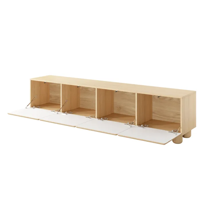 Mobile porta TV 200x47h cm 4 ante a ribalta soggiorno rovere chiaro Mellow