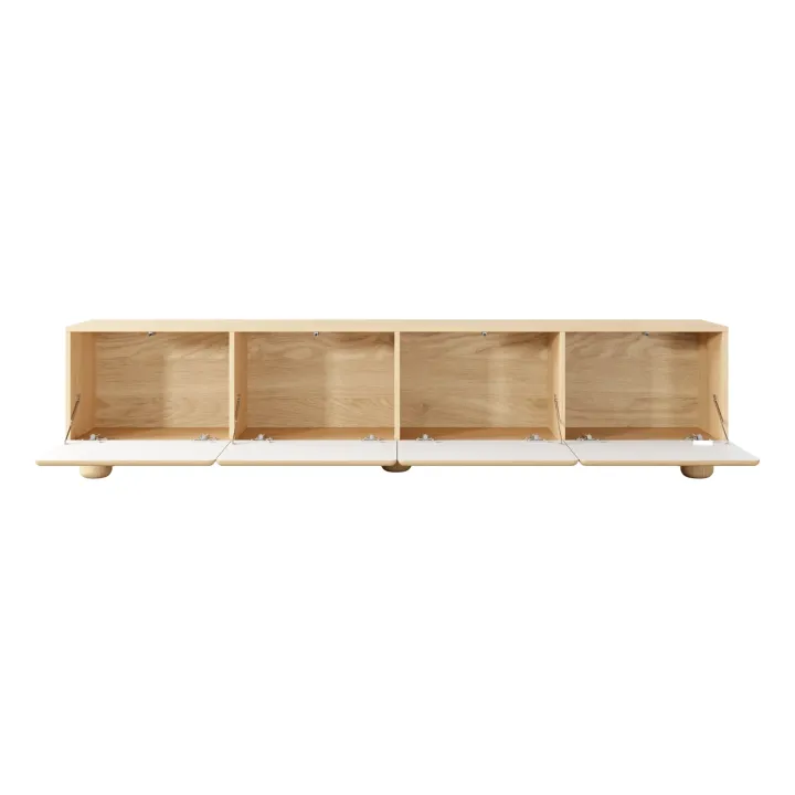 Mobile porta TV 200x47h cm 4 ante a ribalta soggiorno rovere chiaro Mellow