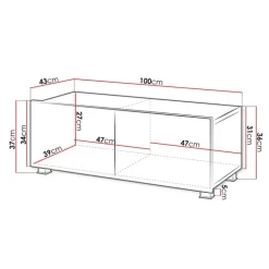 Mobile porta TV 100x37h cm 2 ante bianco lucido Mons