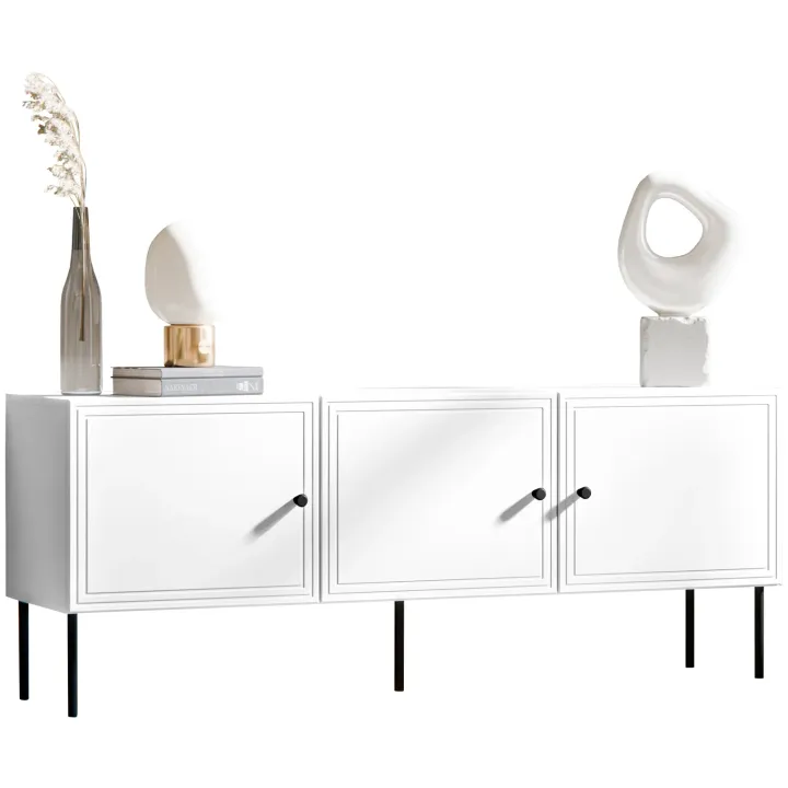 Mobile porta TV 151x60h cm 3 ante bianco opaco Stark