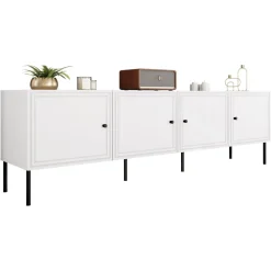 Mobile porta TV 201x60h cm 4 ante bianco opaco Stark