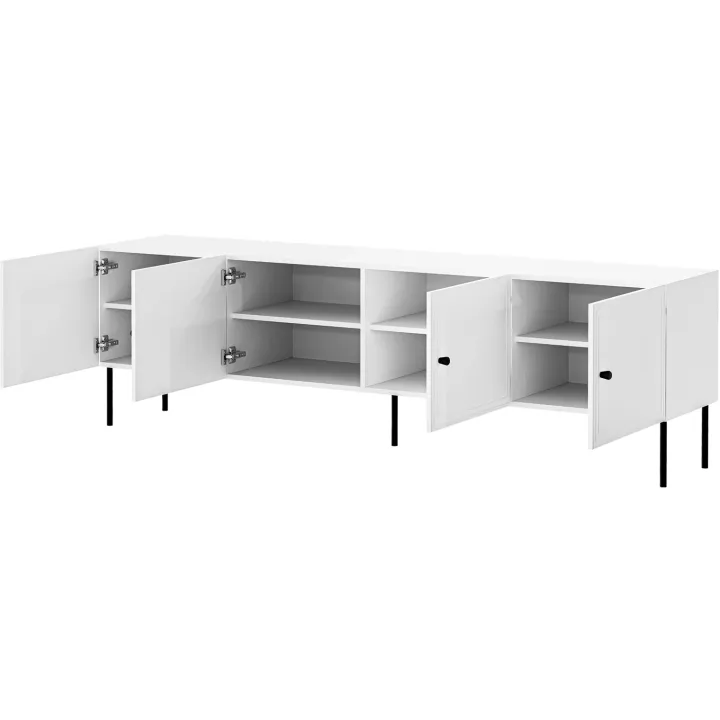 Mobile porta TV 201x60h cm 4 ante bianco opaco Stark