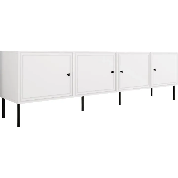 Mobile porta TV 201x60h cm 4 ante bianco opaco Stark