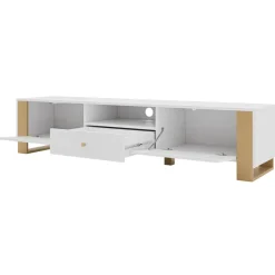 Mobile porta tv 180x40h cm 2 ante bianco oro Reflex