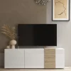 Mobile porta TV 181x59h cm 3 ante bianco lucido rovere Universal