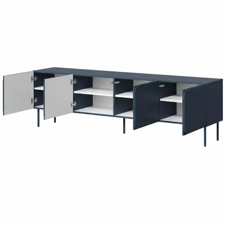 Mobile porta tv 200x61h cm 4 ante blu navy Maya