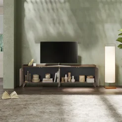 Mobile porta TV 241x72h cm 4 ante bronzo rovere scuro Jonson