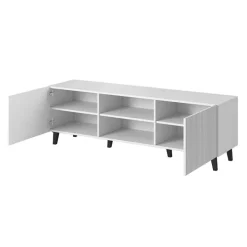 Mobile porta TV 150x52h cm 2 ante cannettato bianco Essence