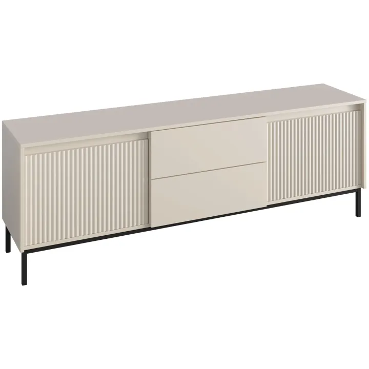 Mobile porta tv 174x60h cm 2 ante 2 cassetti cannettato beige Strike