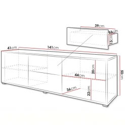 Mobile porta TV 141x50h cm 2 ante 2 cassetti rovere Eindhoven