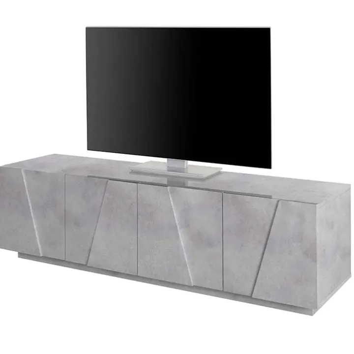 Mobile porta TV 163x46h cm 4 ante cemento Zenzero Gihome®