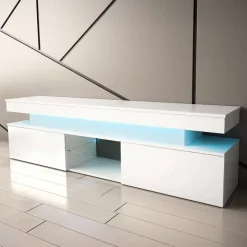 Mobile porta TV 190x54h cm 2 ante con LED bianco Lumus