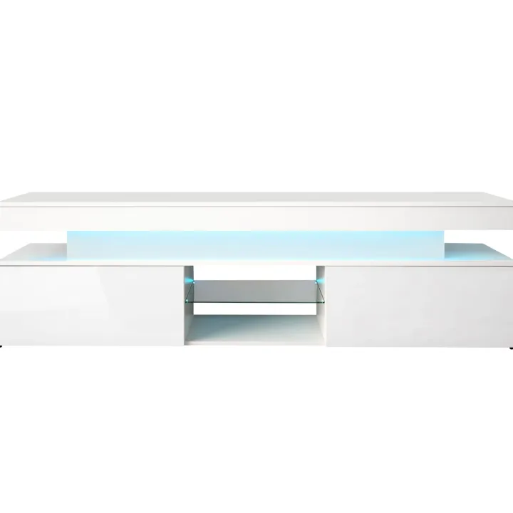 Mobile porta TV 190x54h cm 2 ante con LED bianco Lumus