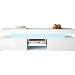 Mobile porta TV 190x54h cm 2 ante con LED bianco Lumus