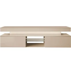 Mobile porta TV 190x54h cm 2 ante con LED beige cashmere Lumus