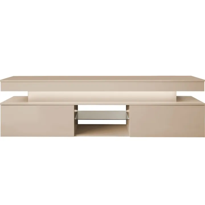 Mobile porta TV 190x54h cm 2 ante con LED beige cashmere Lumus