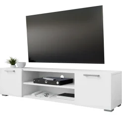 Mobile porta TV 156x36h cm 2 ante design moderno bianco Pastello