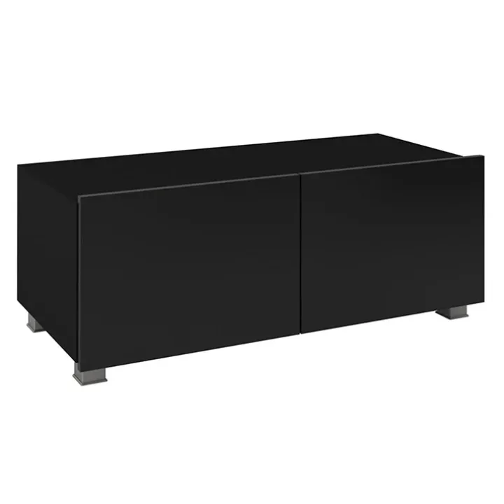 Mobile porta TV 100x37h cm 2 ante nero lucido Mons