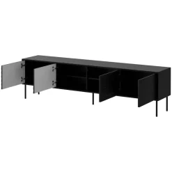 Mobile porta TV 200x60h cm 4 ante nero Wild