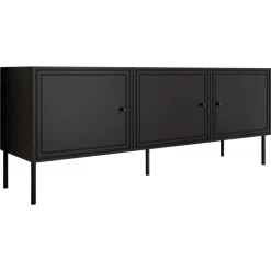Mobile porta TV 151x60h cm 3 ante nero opaco Stark