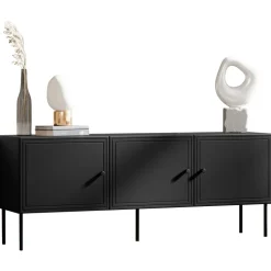 Mobile porta TV 151x60h cm 3 ante nero opaco Stark