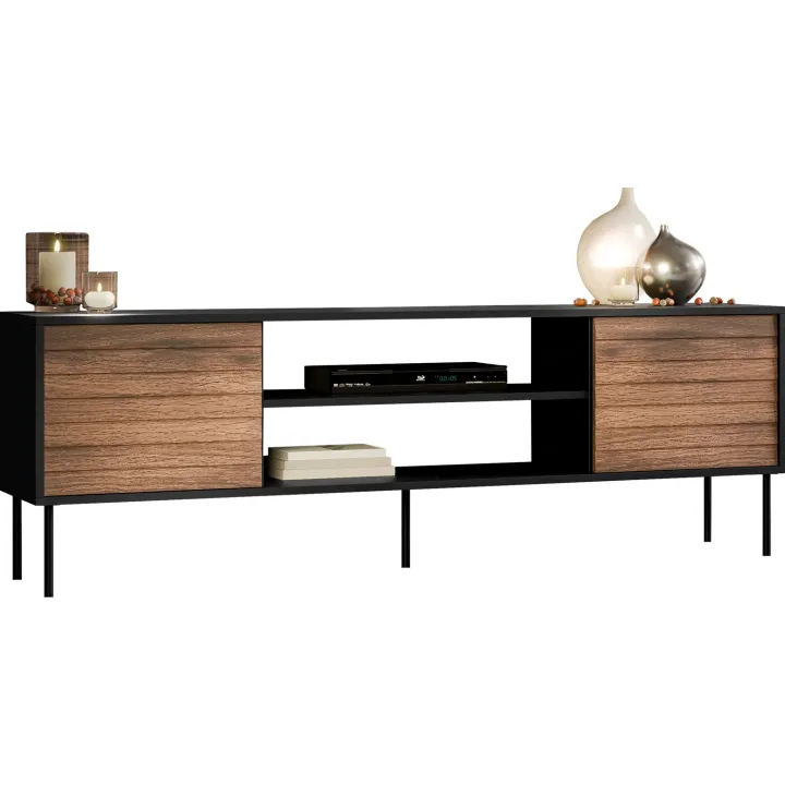Mobile porta TV 180x60h cm 2 ante noce nero Wild