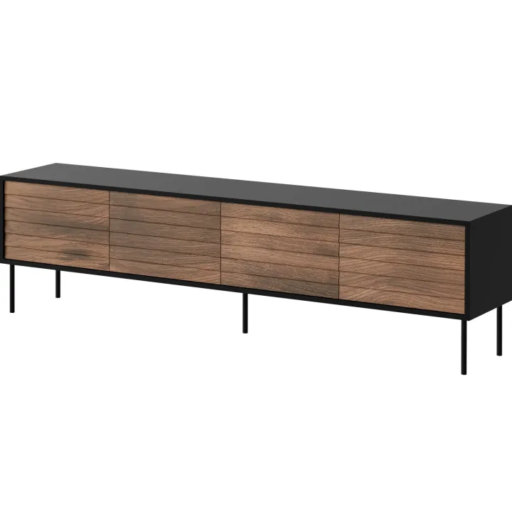 Mobile porta TV 200x60h cm 4 ante noce nero Wild