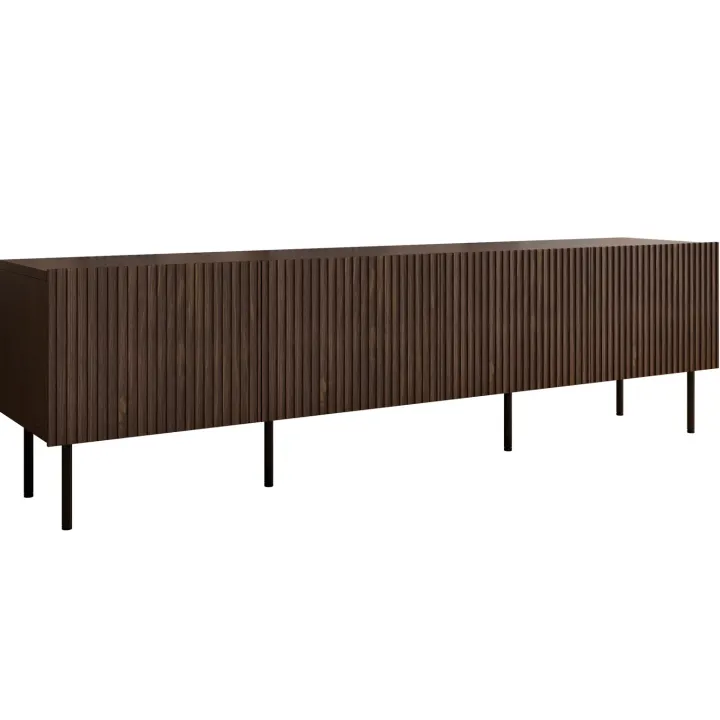 Mobile porta TV 201x58h cm 4 ante noce cannettato Gabiot