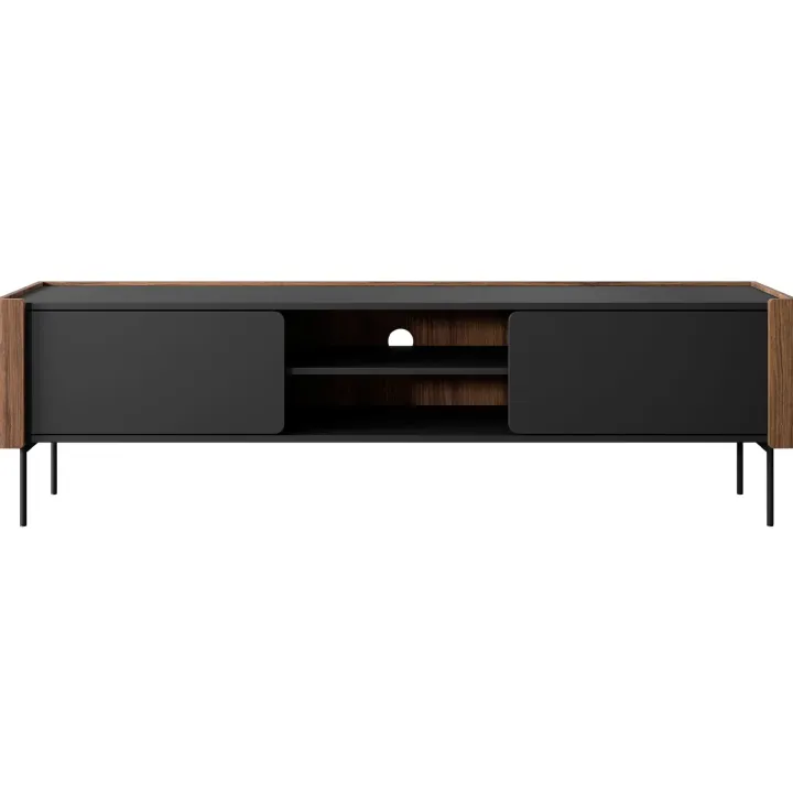 Mobile porta tv 180x53h cm 2 ante noce nero Wrappy