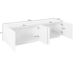Mobile porta TV 163x46h cm 4 ante ossido Zenzero Gihome®
