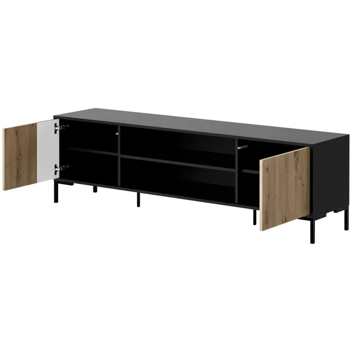Mobile porta TV 180x54h cm 2 ante rovere nero Duble