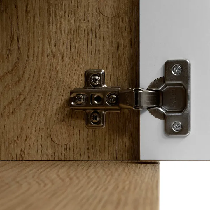 Mobile porta tv 139x45h cm 2 ante rovere effetto marmo bianco Roundi