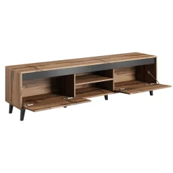 Mobile porta TV 170x49h cm 2 ante 2 vani a giorno rovere antracite Salisburgo