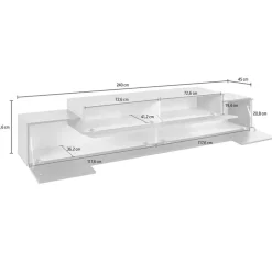 Mobile porta TV 240x52h cm antracite rovere Milos Gihome®