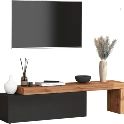 Mobile porta tv 220x51h cm antracite rovere Block