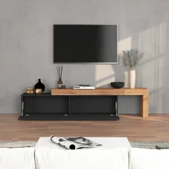 Mobile porta tv 230x51h cm antracite rovere Block