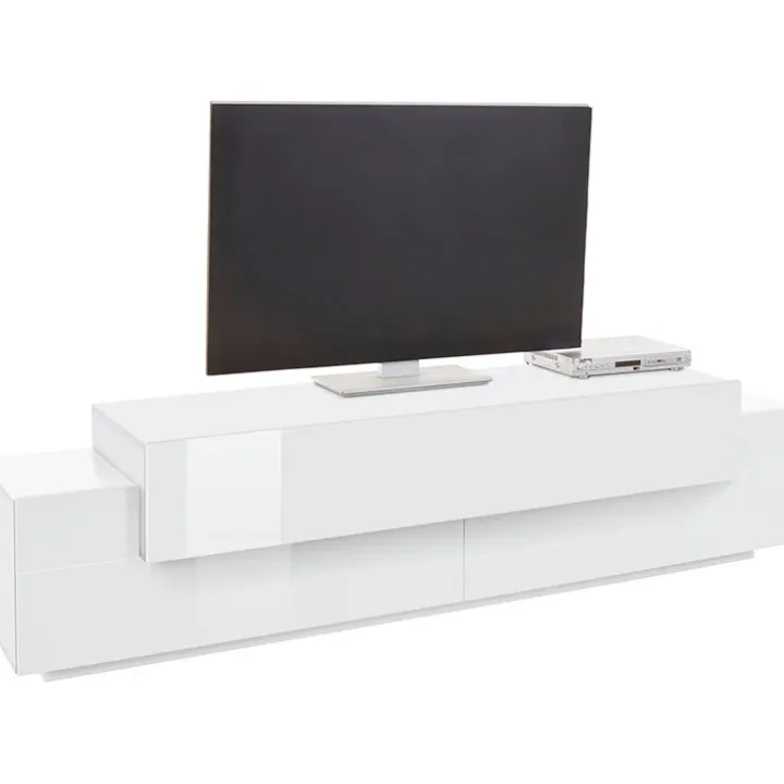 Mobile porta TV 200x52h cm bianco lucido Milos Gihome®