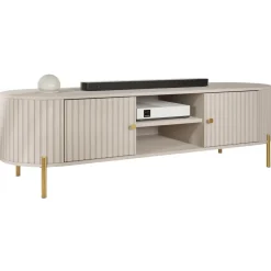 Mobile porta tv 175x54h cm cannettato 2 ante beige cashmere Zurik