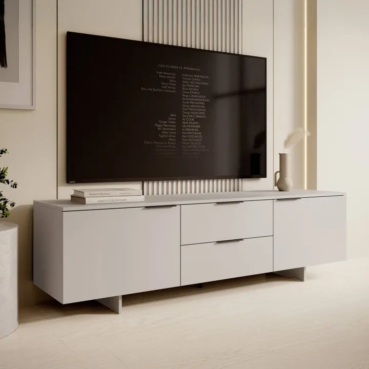 Mobile porta TV 180x55h cm 2 cassetti beige cashmere Stone