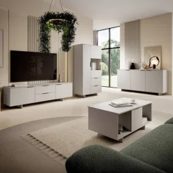 Mobile porta TV 180x55h cm 2 cassetti beige cashmere Stone