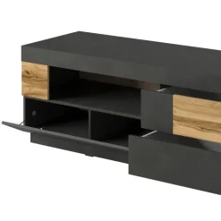 Mobile porta TV 160x54h cm 2 cassetti antracite rovere Bahama