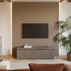Mobile porta TV 138x40h cm con cassettone marrone bronzo Sunset